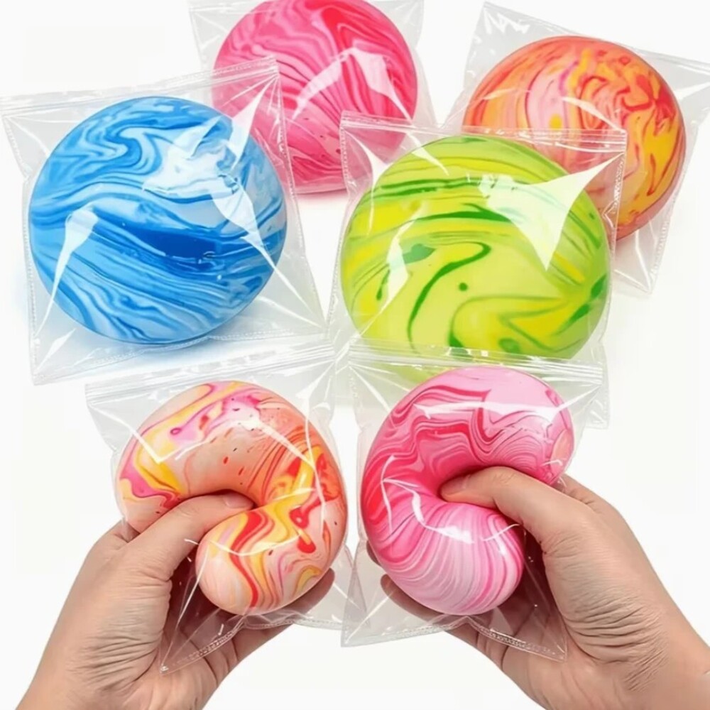 Vortex-flow colorful swirl squeeze balls – 3pc set